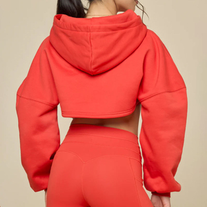 ชุดกีฬาแขนยาวมีฮู้ดสำหรับผู้หญิงชุดกีฬาระบายอากาศได้ดีแห้งเร็วสีชมพูสีดำด้านหน้าตามสั่ง - Product Image 3