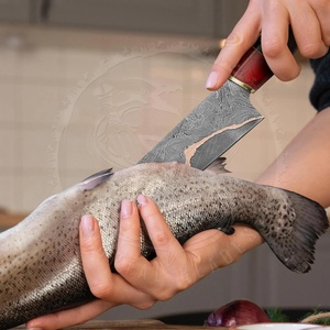 Couteau de cuisine de luxe fait main en cuivre et lame de damas couteau de chef pour anniversaire manche turquoise cadeau pour noël avec couvercle - Product Image 4