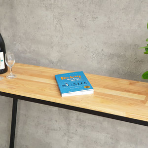Minimally 120x30x85cm <b>Console</b> <b>Table</b> Rubber Wood Iron Legs Convertible for Entry Villa Living Room Hotel Bedroom School - Product Image 5