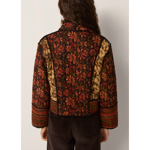 Chaqueta ISABELLE - Abrigo de Invierno con Estampado Floral, Relleno de Algodón y Poliéster Acolchado, Estilo Vintage, Talla XL, Diseño de Hojas Otoñales - Product Image 4