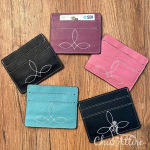 Cartera delgada de cuero genuino para mujer, tarjetero de negocios con bolsillo para monedas, diseño de puntada para botas, billetera de moda de viaje - Product Image 1