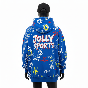 Sudadera Extra Grande para Mujer, Algodón Premium, Felpa de Poliéster, 320 GSM, Azul Suave, Estampado Completo, Logotipo Personalizado con Serigrafía, Sudadera Básica - Product Image 2