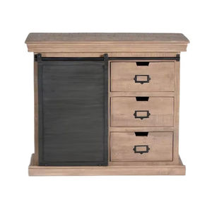 Buffet de style industriel en bois massif et métal, armoire rétro multifonctionnelle pour la cuisine et la salle à manger - Product Image 1