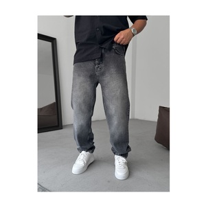 Jeans de Mezclilla Anchos y Transpirables para Hombre, Estilo Hip Hop, Tejido Lavado, 100% Algodón, Ecológicos, Ropa Urbana Informal y Deportiva, ODM - Product Image 1