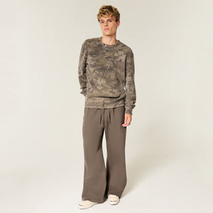 Pantalon de survêtement baggy streetwear surdimensionné, doux respirant et confortable, pantalon de survêtement baggy de couleur marron pour hommes - Product Image 3