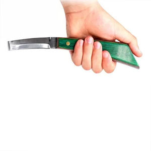 Cuchillo profesional de corte de pezuña de caballo de hoja de acero de doble filo de 7,5 pulgadas con mango de madera y bolsa de cuero - Product Image 5