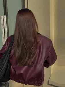 2025 automne mode femmes solide veste en cuir PU élégant manches longues fermeture éclair culture manteaux chaud et élégant - Product Image 5