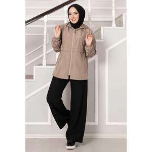 Trench court zippé en vison - Product Image 1