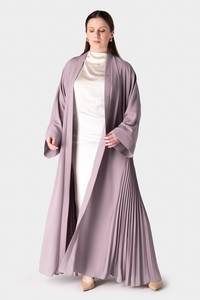 เสื้อคลุมถักสไตล์อาหรับ2025ผู้ใหญ่เสื้อคลุมกิโมโนอาบายาเปิดใหม่สีทึบหรูหรา - Product Image 5