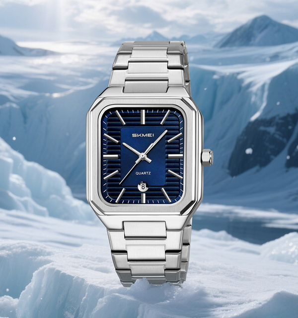 SKMEI 9373 Popular Unisex Square Luxury Men Wholesale Quality Stainless Steel Strap Customize Logo Quartz Watch Minimalist