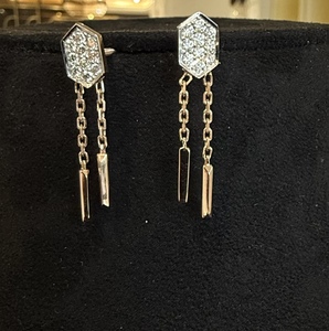 Conjunto de collar de diamantes de cadena de oro de 14K con pendientes Collar de diamantes naturales de 18K Joyería elegante de diamantes - Product Image 5