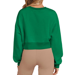 Sudadera con capucha extragrande de peso pesado para mujer, ropa informal de algodón 100%, Sudadera con capucha de invierno con estampado recortado y hombros caídos para mujer - Product Image 6