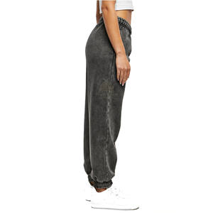 Pantalon de survêtement d'hiver pour femme, style hip-hop, délavé à l'acide, taille mi-haute, en coton biologique épais, personnalisable, vente en gros - Product Image 3