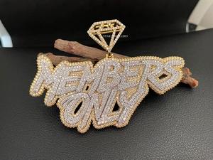 Colgante de letras VVS Moissanite, colgante personalizado de Plata de Ley 925 Iced Out VVS Moissanite, colgante de moissanite VVS Iced Out - Product Image 4