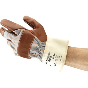 ถุงมือนิรภัย Ansell ActivArmr 52-547 ไซส์ 9 สีน้ำตาล ผ้าฝ้ายเจอร์ซีย์เคลือบไนไตรล์ มาตรฐาน EN 388 ประเภท II แพ็ค 12 ชิ้น - Product Image 1