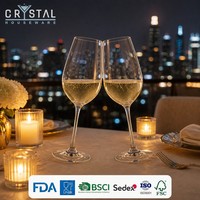 Verre à vin en verre sodocalcique CRYSTAL 580 ml, bord coupé à froid, gobelet, vente en gros pour mariage, hôtel, bar, cadeau de fête, logo personnalisé
