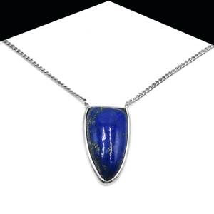 Collar con bisel de lapislázuli Natural de Plata de Ley 925, joyería de moda para niñas y mujeres, artículo de regalo - Product Image 2