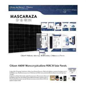 Panneau solaire monocristallin PERC Citizen 440W haute efficacité, cadre noir avec dos blanc - Product Image 2