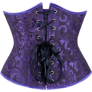 Top plus haute qualité en gros femmes personnalisé 100% soie Satin buste Corset Double acier désossé respirant dentelle réglable Logo - Product Image 6