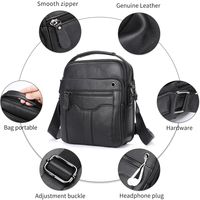Sac Messager Vintage en Cuir Véritable pour Hommes et Femmes 2025 Grande Capacité Décontracté pour Étudiants Universitaires Livres et Sport avec Fermeture Éclair