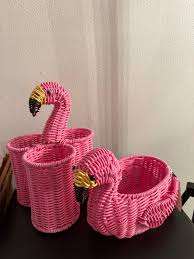 Haute qualité étanche à la main en plastique rotin flamant rose porte-serviettes Options personnalisables boîte à mouchoirs décoration de la maison Vietnam - Product Image 6