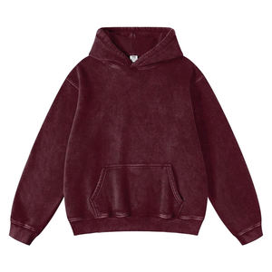 เสื้อฮู้ดดี้ผู้ชายลายฟอกสี ผ้าฟลีซคอตตอน 100% ระบายอากาศได้ดี รับผลิตตามแบบ (OEM) ขายส่ง - Product Image 3