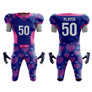 High Quality Custom Made American Football Uniform Sets Your Own Logo <b>Printed</b> Short Sleeve 100% Polyester Quick Dry Breathable - Product Image 2