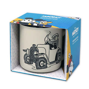 Taza de Cerámica de Pato Donald de Disney con Tapa, Diseño de Auto Vintage, Apta para Microondas, Tazas de Barro para Leche y Chocolate Caliente, para Regalos - Product Image 2