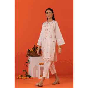 Ensemble coordonné 2 pièces pour femme en tissu cambric blanc brodé, tissu en mousseline, longueur au-dessus du genou, tailles XS à XL disponibles - Product Image 4