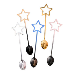 Cuillère à café étoile en métal de haute qualité avec poignée cuillère à remuer but cadeau à bas prix - Product Image 1