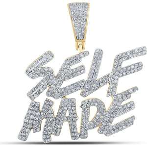 จี้ฮิปฮอปสีทองสองโทนสีเหลืองพร้อมเพชรโมอิสซาไนต์ทรงกลมทำเองเครื่องประดับเงิน925 - Product Image 1