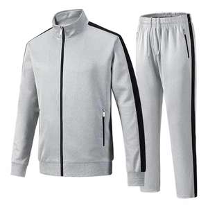 Conjunto de chándal con cremallera Unisex 2025 personalizado, ropa de entrenamiento Vintage para correr para hombre, chándales de dos piezas en blanco ajustados informales para invierno - Product Image 5