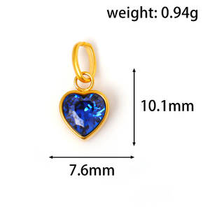 Colgantes y dijes de moda de acero inoxidable 316L chapados en oro PVD de 14K y 18K personalizados DIY para la fabricación de joyas con dijes de diamantes de imitación para pulseras - Product Image 6