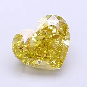 Diamant de laboratoire jaune intense fantaisie VS2 de 2,02 ct en forme de cœur - Product Image 1