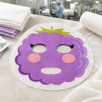 Masque facial en coton imprimé motif raisin violet Y154-24 pour marques de soins de la peau personnalisées