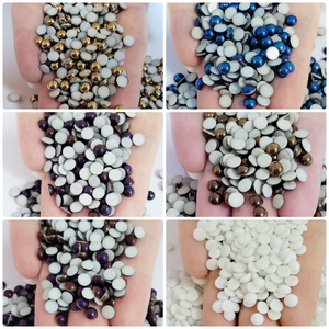 Perles demi-rondes en céramique à dos plat de haute qualité pour boucles d'oreilles en perles, accessoire en strass de qualité supérieure - Product Image 6