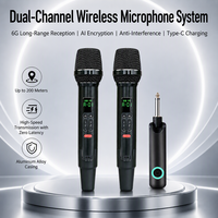 Ensemble de microphones sans fil portables avec boîtier métallique, suppression du bruit, anti-interférences, signal stable pour église, mariage, spectacle en direct