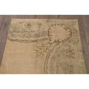 Vintage Turkish Runner Rug 2.9x8.5 ft, <b>Brown</b> Plants & trees Rug <b>Wool</b> - Product Image 4