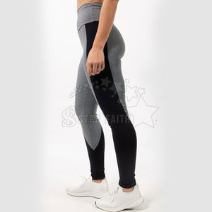 Mallas de Yoga para mujer, venta al por mayor, pantalones de tela duraderos de cintura alta para entrenamiento en el gimnasio y correr, mallas de Yoga con cintura elástica - Product Image 3