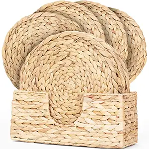 100% Natural Water Hyacinth Handmade Platemat Dinner Bamboo Round Woven Table Plate Mat from Vietnam with Cheap Price