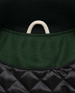 Vestes pour hommes Logo personnalisé Varsity Jacket Manches en cuir Broderie Noir Couple College Baseball Veste pour hommes Letterman OEM - Product Image 3