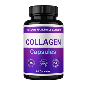 Supplément de collagène hydrolysé de qualité supérieure pour femmes hommes peau éclatante cheveux plus forts ongles articulations saines poudre capsules de dosage - Product Image 1
