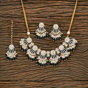 Juego de collar de cuentas Indo occidentales artificiales muy demandadas con chapado en oro en joyería de moda - Product Image 5