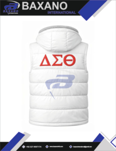 Delta Sigma Theta Sorority <b>Knitted</b> Puffer <b>Vest</b> Custom Greek Letter Embroidery Royal Blue Hooded Waterproof Breathable Men <b>Women</b> - Product Image 6