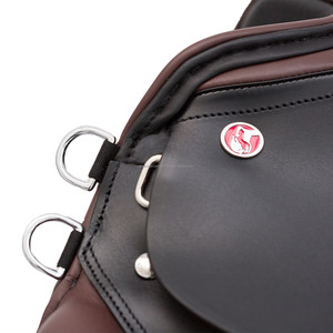 Sillín de resistencia de estilo de doma de cuero de vaca genuino de dos colores, cómodo asiento de equitación con diseño de modelo de logotipo OEM - Product Image 3