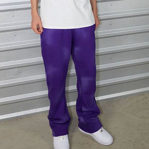 Custom Vintage Flared Joggers Pantalones de chándal de algodón lavado, Y2K Streetwear OEM Factory. - Product Image 3
