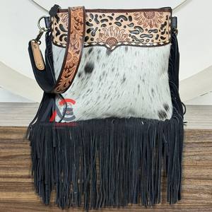 กระเป๋าสะพายไหล่หนังวัวสำหรับผู้หญิง, กระเป๋าสะพายหนังแท้ขนาดใหญ่เป็นเครื่องมือออกแบบใหม่ - Product Image 1