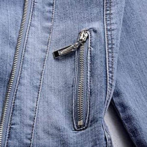 สินค้าขายดีล่าสุด เสื้อแจ็คเก็ตยีนส์แฟชั่น ติดกระดุม ผู้หญิง สไตล์ลำลอง สีพื้น แขนยาว ผ้าถักนิตติ้ง ผ้าฝ้าย - Product Image 4