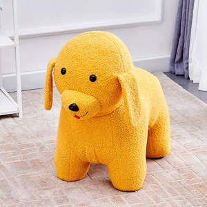 Taburete con Forma de Perro con Estructura de Madera y Tapicería de Lana Especial, 7 Colores Opcionales - Product Image 4