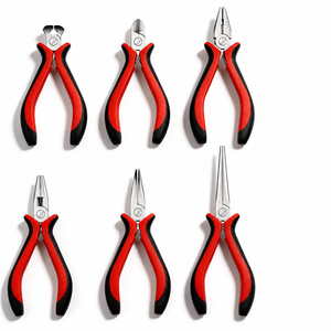 2pcs Professional Stainless Steel Jewelry <b>Pliers</b> <b>Set</b> 5 Piece Color Coded 5 Inch Chain Nose Nose Flat Nose Bent Nose Cutter - Product Image 3
